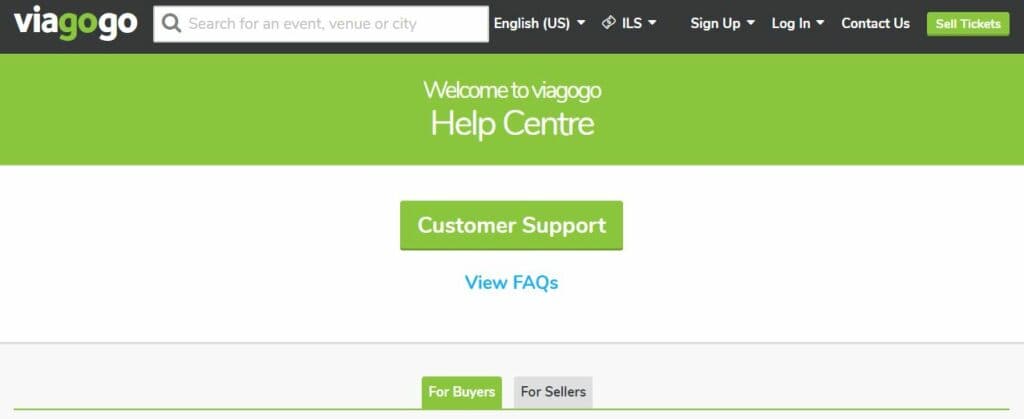 ויה גוגו שירות לקוחות יצירת קשר מרכז עזרה viagogo